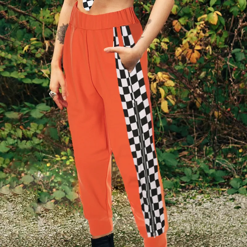 Europe Russia Noble women high quality slacks casual Pants orange patchwork Plaid Print High Elastic Waist band Zippers trousers
Europe Russia Noble women high quality slacks casual Pants orange patchwork Plaid Print High Elastic Waist band Zippers trousers