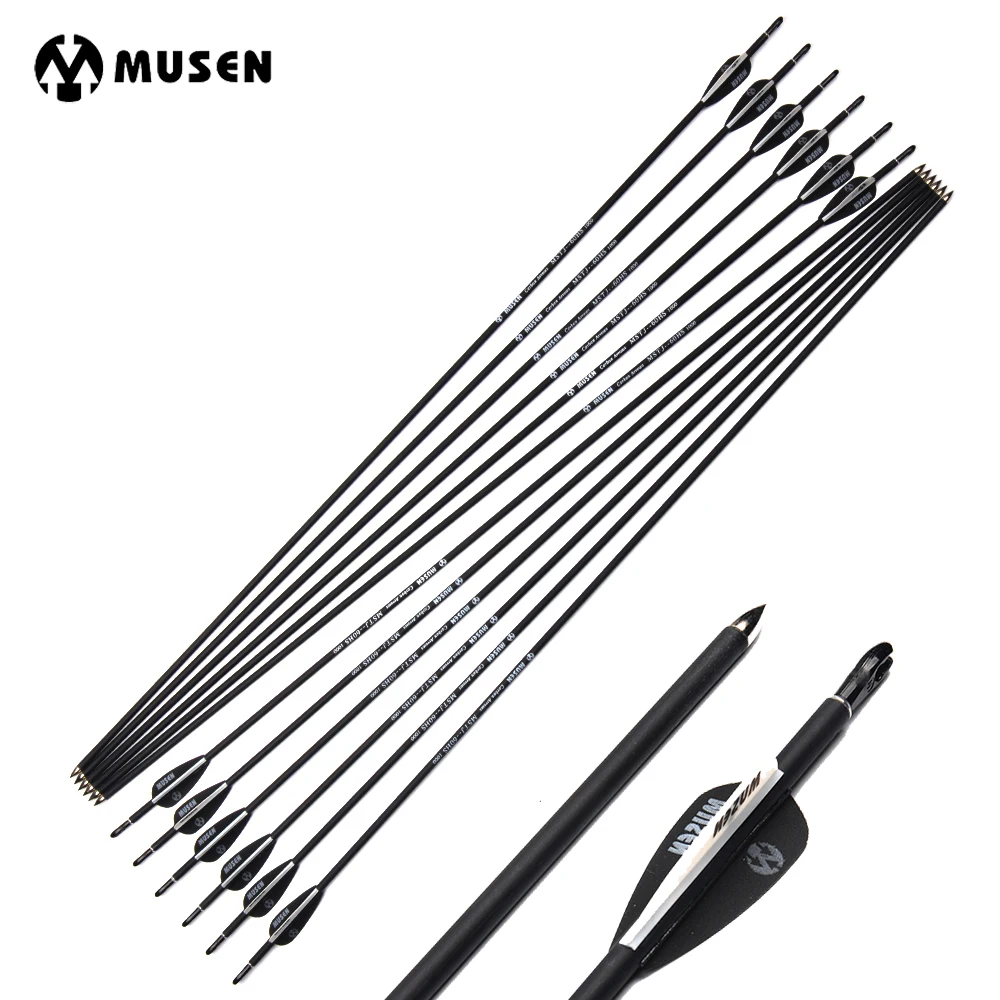 6/12/24 pcs 80cm Spine1000 Carbon Arrows with Black and White Feather for Compound/Recurve Bow Hunting Archery RU
6/12/24 pcs 80cm Spine1000 Carbon Arrows with Black and White Feather for Compound/Recurve Bow Hunting Archery RU