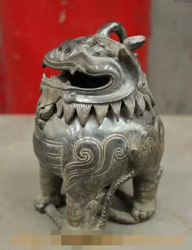 S2114 6" China Royal Stately Pure Bronze Lion PiXiu Beast Statue Incense Burner Censer
S2114 6" China Royal Stately Pure Bronze Lion PiXiu Beast Statue Incense Burner Censer