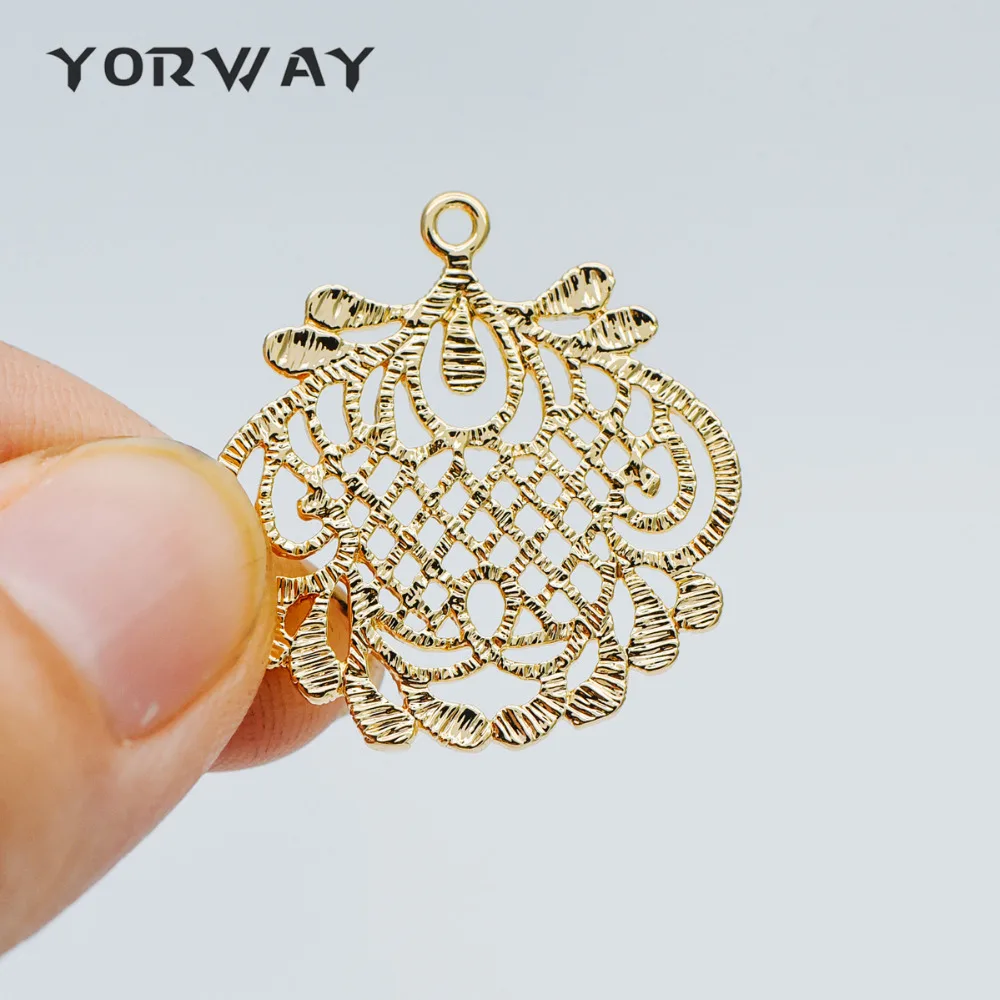 10pcs/lot Gold plated Brass Filigree Charm Pendants 28x26mm, Lead Nickel Free (GB-409)
10pcs/lot Gold plated Brass Filigree Charm Pendants 28x26mm, Lead Nickel Free (GB-409)