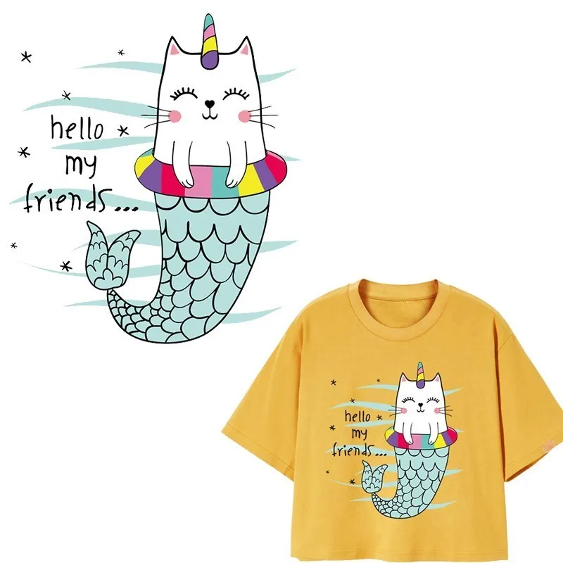 Cartoon Mermaid Patch deal with it Clothes Heat Transfer Printing Cute Fish Cat Iron on patches for clothing kids PVC Stickers
Cartoon Mermaid Patch deal with it Clothes Heat Transfer Printing Cute Fish Cat Iron on patches for clothing kids PVC Stickers