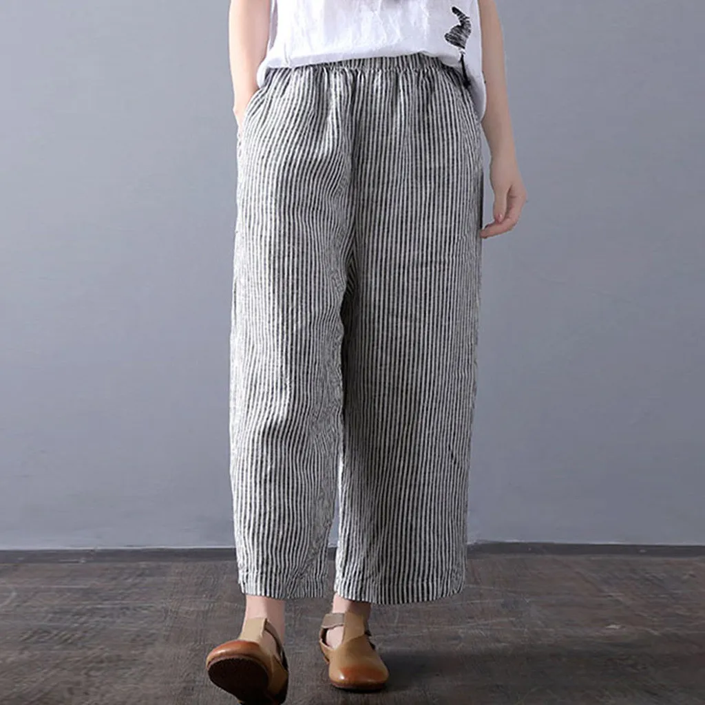 feitong Woman Striped Pants Fashion Loose Striped Full Pants Casual Pants pantacourt femme pantalon reflechissant femme
feitong Woman Striped Pants Fashion Loose Striped Full Pants Casual Pants pantacourt femme pantalon reflechissant femme