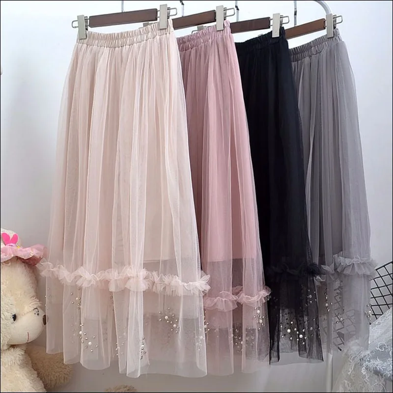 Lace Beaded Skirt 2019 Spring New Elastic Waist Mesh Large Swing A Type Long Skirt A-Line
Lace Beaded Skirt 2019 Spring New Elastic Waist Mesh Large Swing A Type Long Skirt A-Line