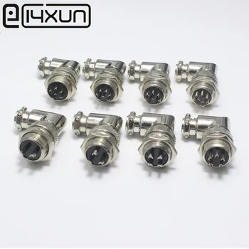 1Set GX16 90 Degree Right Angle XLR 16mm Elbow 2 3 4 5 6 7 8 9 Pin Female Plug Male Chassis Mount Socket Aviation Connector
1Set GX16 90 Degree Right Angle XLR 16mm Elbow 2 3 4 5 6 7 8 9 Pin Female Plug Male Chassis Mount Socket Aviation Connector