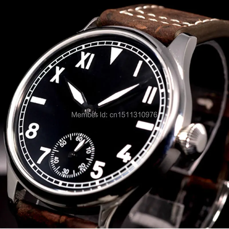 44mm parnis black dial Roman marks ST 6497 Mechanical manual wind mens watch P07
44mm parnis black dial Roman marks ST 6497 Mechanical manual wind mens watch P07