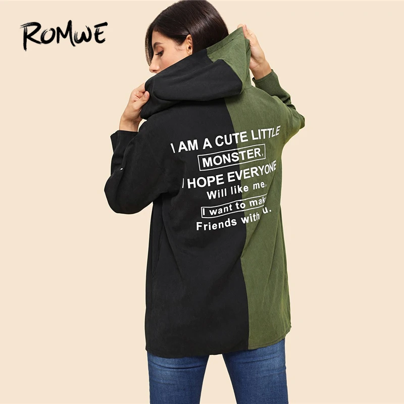 ROMWE Roll Up Sleeve Letter Print Hooded Outerwear Women Autumn Clothing Casual Womens Jackets And Coats Pocket Button Coat
ROMWE Roll Up Sleeve Letter Print Hooded Outerwear Women Autumn Clothing Casual Womens Jackets And Coats Pocket Button Coat