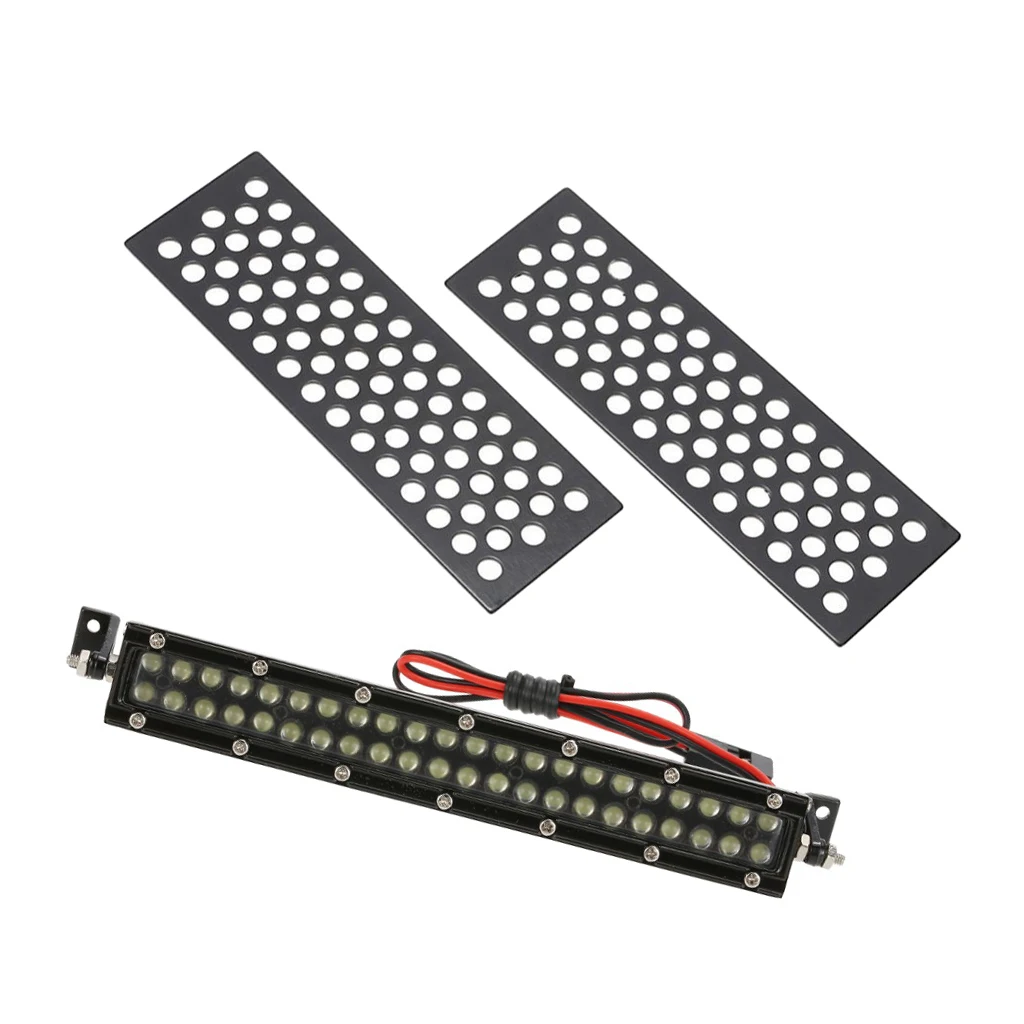 1/10 Scale Sand Ladder Board Plate+44 Led Light Bar Metal for Axial SCX10 CC01 D90 RC Rock Crawlers Accessory