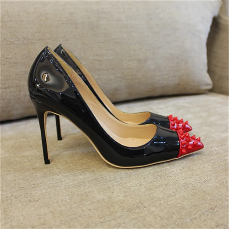 Free shipping fashion women Pumps lady Black red toe studded spikes Pointy toe high heel shoes size33-43 12cm 10cm 8cm Stiletto
Free shipping fashion women Pumps lady Black red toe studded spikes Pointy toe high heel shoes size33-43 12cm 10cm 8cm Stiletto