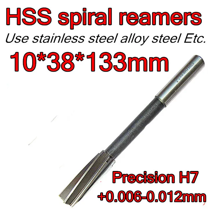 10*38*133mm 2pc/set Processing length 38mm Petiole 10mm HSS spiral reamers drill Precision H7 +0.006-0.012mm Free shipping
10*38*133mm 2pc/set Processing length 38mm Petiole 10mm HSS spiral reamers drill Precision H7 +0.006-0.012mm Free shipping