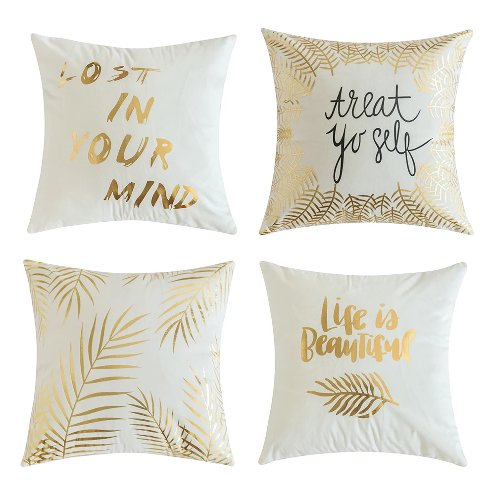 Pack of 4 Gold Stamping Decorative Outdoor Square Throw Pillow Covers Set Cushion Case for Sofa Bedroom Car 45 x 45 cm
Pack of 4 Gold Stamping Decorative Outdoor Square Throw Pillow Covers Set Cushion Case for Sofa Bedroom Car 45 x 45 cm