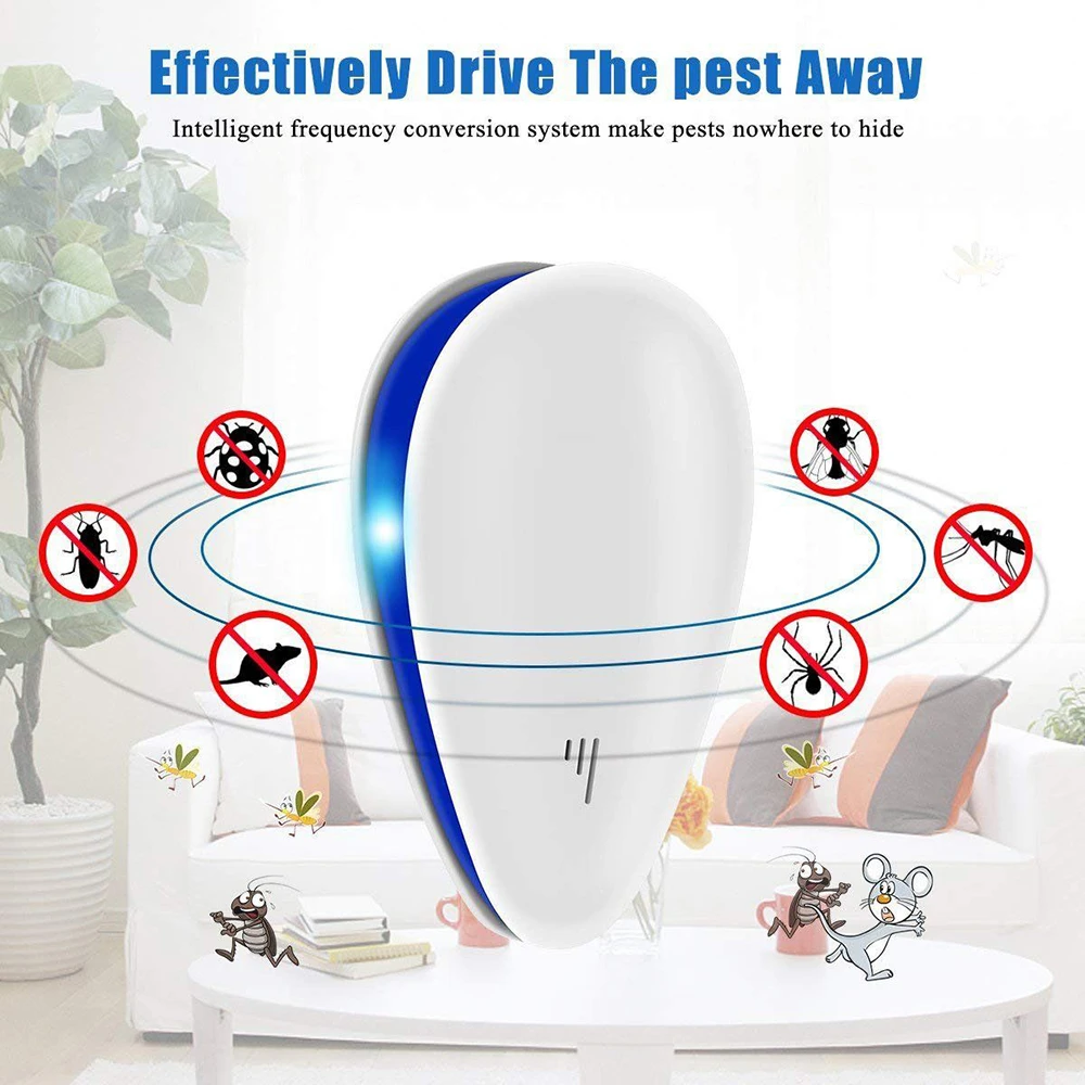 US UK EU Plug Ultrasonic Pest Repeller Mosquito Killer Plug in Electronic Repellent Anti Rodent Mice Cockroach Rat Spider Insect
US UK EU Plug Ultrasonic Pest Repeller Mosquito Killer Plug in Electronic Repellent Anti Rodent Mice Cockroach Rat Spider Insect