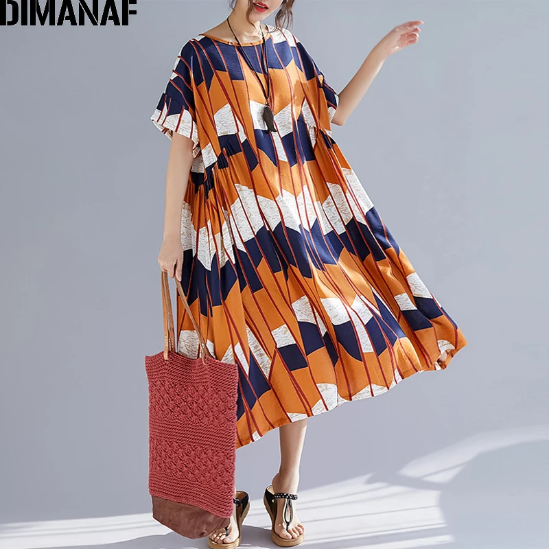 DIMANAF Plus Size Women Dress Summer Sundress Linen Print Patchwork Big Size Female Lady Vestidos Loose Casual Beach Dress 2019
DIMANAF Plus Size Women Dress Summer Sundress Linen Print Patchwork Big Size Female Lady Vestidos Loose Casual Beach Dress 2019