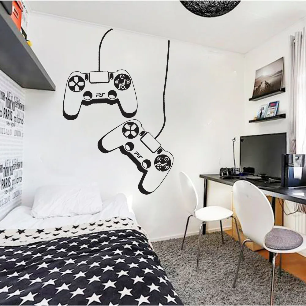 Геймер Ps4 контроллер Наклейка на стену персонализированные виниловые наклейки