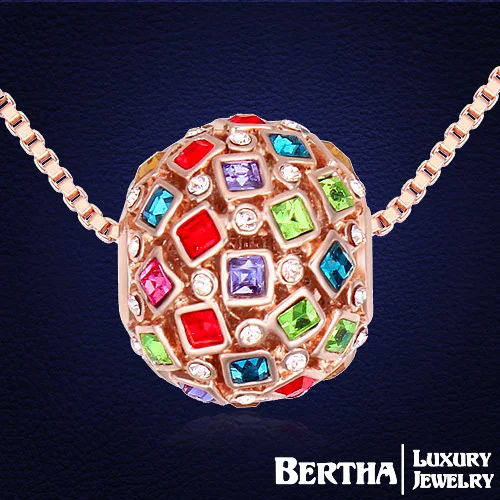 Austrian Crystal From Swarovski Vintage Necklaces Pendants Rose Gold Color Fashion Jewelry Women Multicolor Ball Necklace 
Austrian Crystal From Swarovski Vintage Necklaces Pendants Rose Gold Color Fashion Jewelry Women Multicolor Ball Necklace