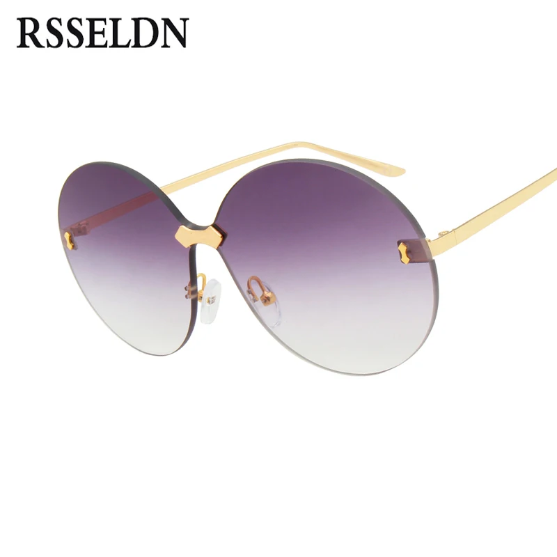 RSSELDN Oversized Round Sunglasses Women Gradient 2019 Summer Style Brown Pink Rimless Sun glasses Female UV400 Eyewear Oculos
RSSELDN Oversized Round Sunglasses Women Gradient 2019 Summer Style Brown Pink Rimless Sun glasses Female UV400 Eyewear Oculos