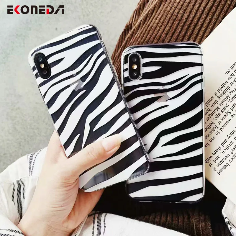 EKONEDA Simple Zebra Print Case For iPhone XS Max Soft TPU Case Crystal Relief Silicone Cover For iPhone XR 8 6S 7 Plus
EKONEDA Simple Zebra Print Case For iPhone XS Max Soft TPU Case Crystal Relief Silicone Cover For iPhone XR 8 6S 7 Plus
