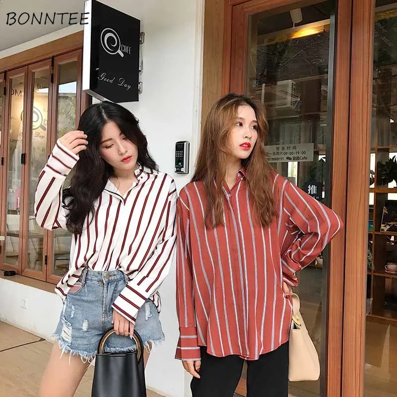 Shirts Women Striped Loose All-match Turn-down Collar Harajuku BF Simple Korean Top Womens Blusas Mujer De Moda 2019 Trendy Tops
Shirts Women Striped Loose All-match Turn-down Collar Harajuku BF Simple Korean Top Womens Blusas Mujer De Moda 2019 Trendy Tops