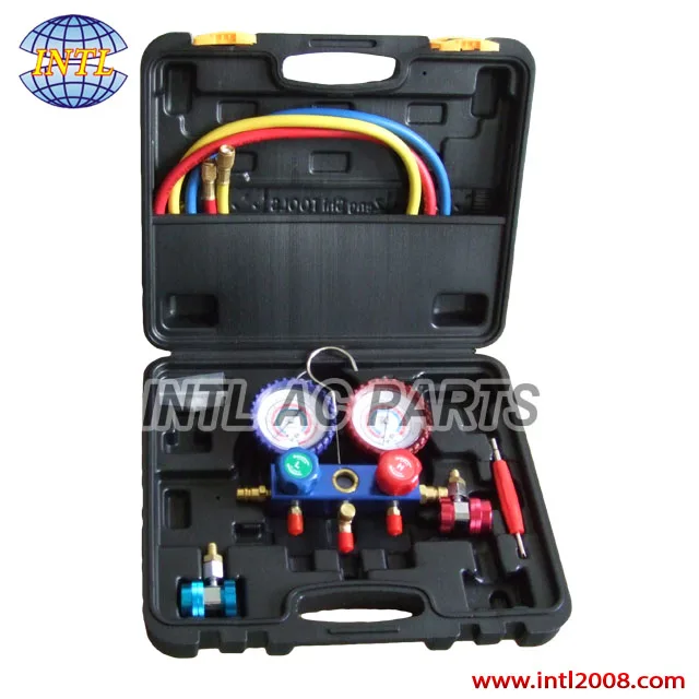 Auto AC Car Air Conditioning R134A R404A R22 R410A Refrigerant Pressure Gauge Leaking Tester Manifold Gauge Set
Auto AC Car Air Conditioning R134A R404A R22 R410A Refrigerant Pressure Gauge Leaking Tester Manifold Gauge Set