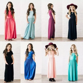 Summer Girls Long Dress Spring Baby solid Girl Party Dress 18M 10yrs Children's Casual Wear Maxi girls's Dress Kids Clothing
Summer Girls Long Dress Spring Baby solid Girl Party Dress 18M 10yrs Children's Casual Wear Maxi girls's Dress Kids Clothing