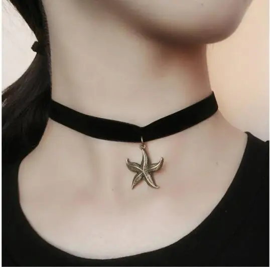 Vintage new starfish black velvet rope short clavicle chain Gothic punk neck Chokers necklace jewelry
Vintage new starfish black velvet rope short clavicle chain Gothic punk neck Chokers necklace jewelry