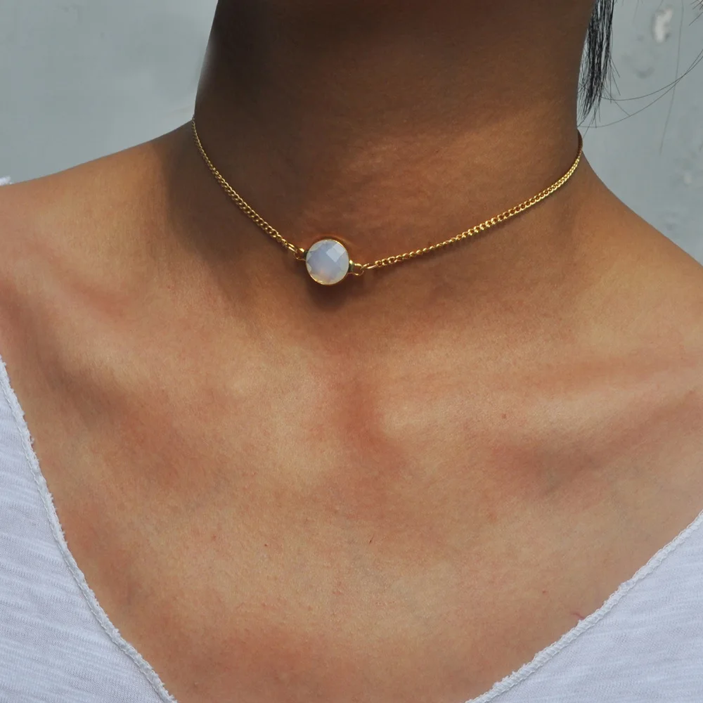 Ladies fashion chain necklace short necklace ladies charm necklace jewelry beautiful European fashion women's elegant opal neckl 
Ladies fashion chain necklace short necklace ladies charm necklace jewelry beautiful European fashion women's elegant opal neckl