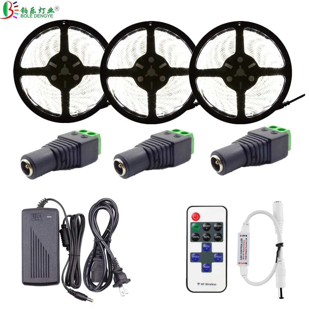 5M 10M 15M White Warm LED Diode Tape Ribbon SMD 2835 5050 5630 Flexible LED Strip+RF LED Controller+12V Power Adapter For Home
5M 10M 15M White Warm LED Diode Tape Ribbon SMD 2835 5050 5630 Flexible LED Strip+RF LED Controller+12V Power Adapter For Home