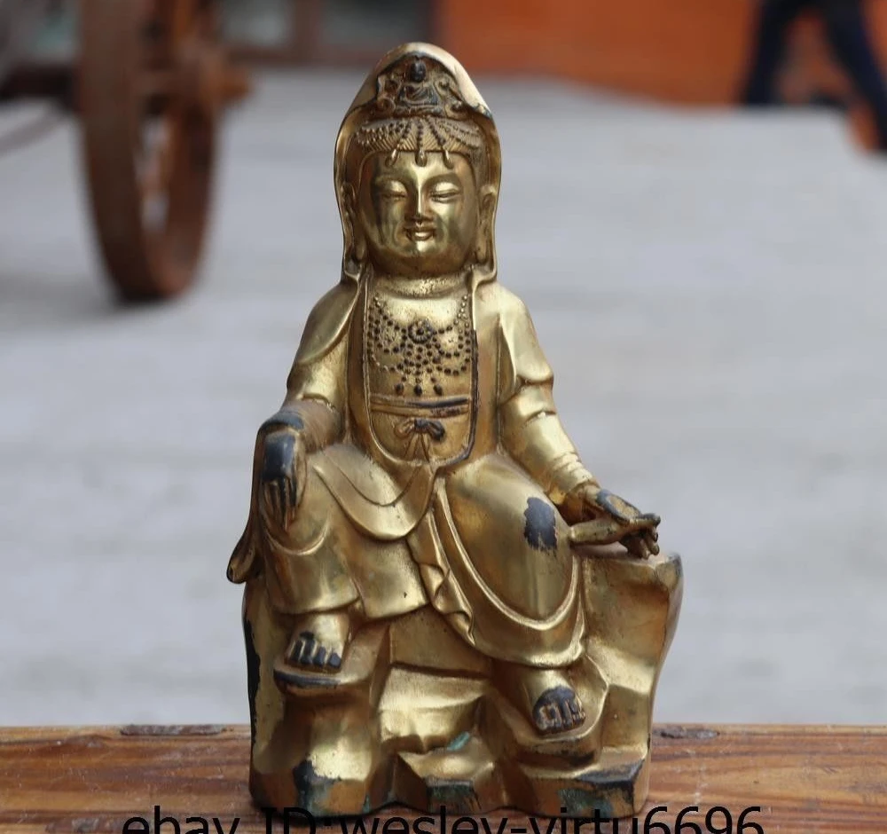 Tibet Buddhism Copper Bronze Gild Sit Stone GuanYin Kwan-Yin Bodhisattva Buddha
Tibet Buddhism Copper Bronze Gild Sit Stone GuanYin Kwan-Yin Bodhisattva Buddha