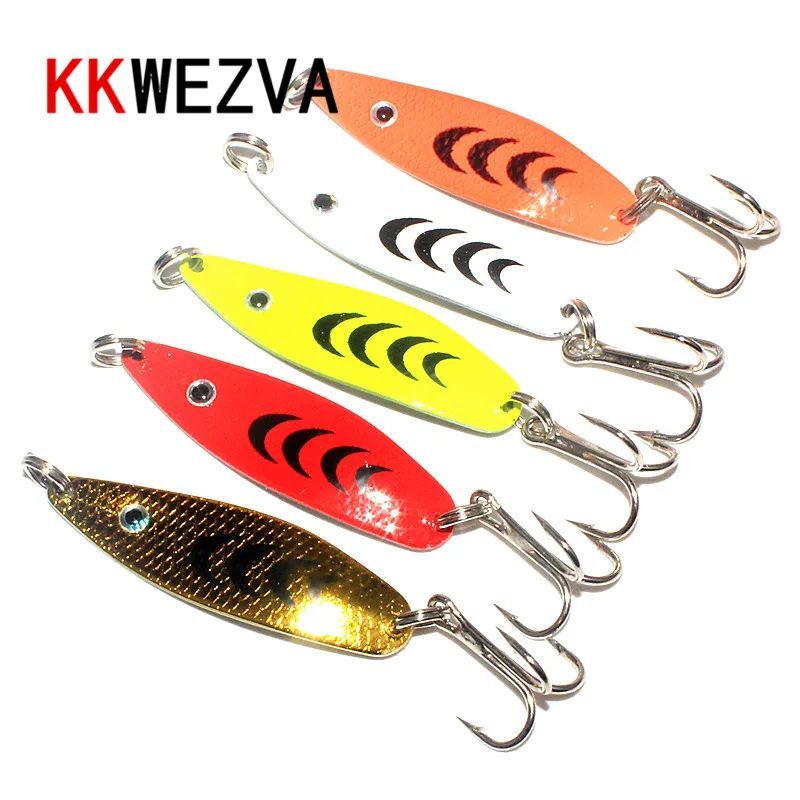 KKWEZVA Fishing Lure 5pcs/lot 7G Wobbler Peche Spoon Bait Fishing Tackle China Winter Artificial Hard Fake Fish Metal Lures Set 
KKWEZVA Fishing Lure 5pcs/lot 7G Wobbler Peche Spoon Bait Fishing Tackle China Winter Artificial Hard Fake Fish Metal Lures Set