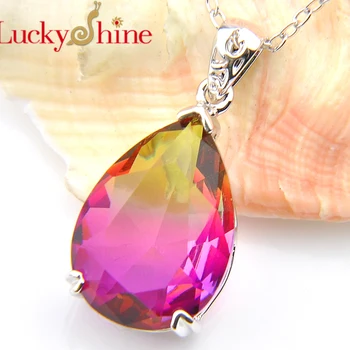LuckyShine Holiday Gift Jewelry Watermelon Tourmaline Gems CZ Zircon Pendants Vintage Silver Necklace Pendant Jewelry 13*18MM
LuckyShine Holiday Gift Jewelry Watermelon Tourmaline Gems CZ Zircon Pendants Vintage Silver Necklace Pendant Jewelry 13*18MM