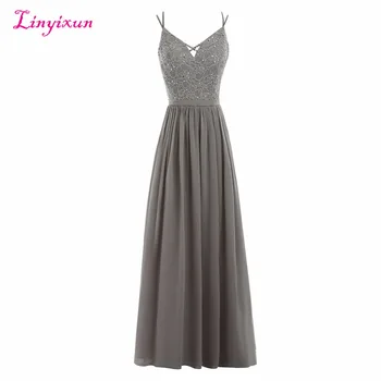 Linyixun Real Photo New A line Prom Dresses 2017 Lace Beaded Grey Chiffon Vestidos De Festa Spaghetti Straps Long Evening Dress
Linyixun Real Photo New A line Prom Dresses 2017 Lace Beaded Grey Chiffon Vestidos De Festa Spaghetti Straps Long Evening Dress