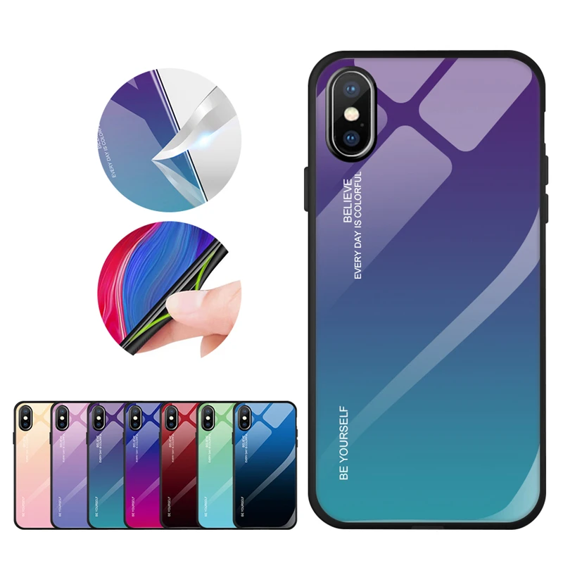 Gradient Color Tempered Glass Case For iPhone XS MXA XR 7 8 plus Blue Ray Aurora Skin Back Cover For iPhone X XS 6 6S Plus Case
Gradient Color Tempered Glass Case For iPhone XS MXA XR 7 8 plus Blue Ray Aurora Skin Back Cover For iPhone X XS 6 6S Plus Case