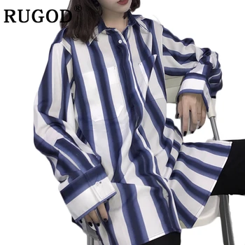 RUGOD New Spring Blue and White Striped Women Blouses Turn-down Collar Long Sleeve Womens Tops And Blouses Loose Women Shirts
RUGOD New Spring Blue and White Striped Women Blouses Turn-down Collar Long Sleeve Womens Tops And Blouses Loose Women Shirts