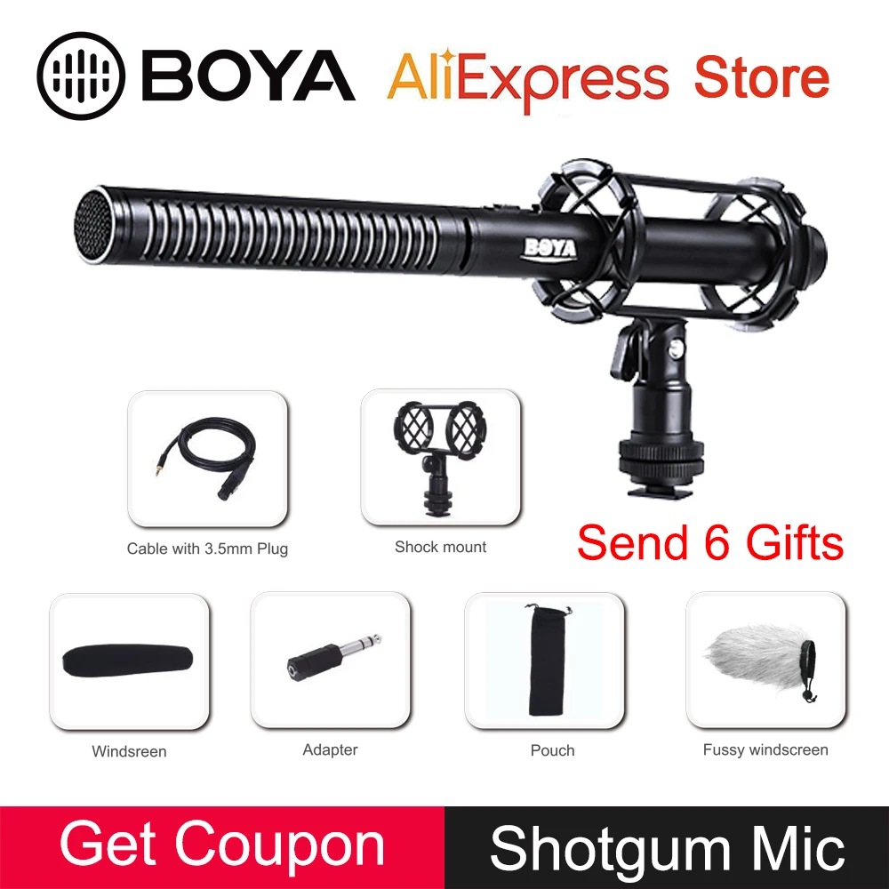 BOYA BY-PVM1000 Professional Shotgun Microphone Super-Cardioid 2 Step Filter Condenser Mic for Canon Nikon Video DSLR Camcorder
BOYA BY-PVM1000 Professional Shotgun Microphone Super-Cardioid 2 Step Filter Condenser Mic for Canon Nikon Video DSLR Camcorder