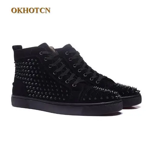 Fashion Flock Unisex Casual Shoes Mens Solid Rivets Red Black High Top Bottom Flats Grey Fashion Ankle Lace-Up Shoes Plus Size
Fashion Flock Unisex Casual Shoes Mens Solid Rivets Red Black High Top Bottom Flats Grey Fashion Ankle Lace-Up Shoes Plus Size
