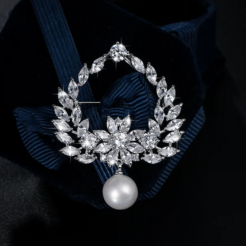 baiduqiandu Micro Pave Cubic Zirconia Clear CZ Rhinestone Crystal Diamante Flower Pearl Drop Pin Wedding Bouquets Brooches
baiduqiandu Micro Pave Cubic Zirconia Clear CZ Rhinestone Crystal Diamante Flower Pearl Drop Pin Wedding Bouquets Brooches