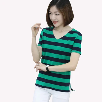 High Quality T-shirt Women Tops Fashion Summer 2019 New Arrival Striped T Shirt Short Sleeve Cotton Slim Casual Tee Shirt Femme
High Quality T-shirt Women Tops Fashion Summer 2019 New Arrival Striped T Shirt Short Sleeve Cotton Slim Casual Tee Shirt Femme