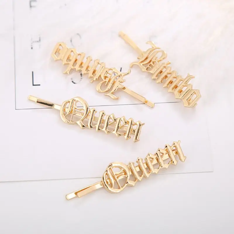 Vintage Gothic Blackletter Alphabet One Word Hairpins Women Metallic Gold Polished Hair Clip Side Bangs Styling Hair Accessories
Vintage Gothic Blackletter Alphabet One Word Hairpins Women Metallic Gold Polished Hair Clip Side Bangs Styling Hair Accessories
