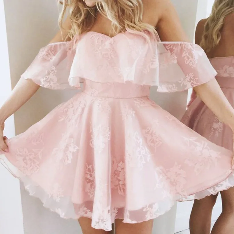 Fashion Women's Lace Short Dress Party Ruffled Off-The-Shoulder Bridesmaid Wedding Beautiful Women's Strapless Dress
Fashion Women's Lace Short Dress Party Ruffled Off-The-Shoulder Bridesmaid Wedding Beautiful Women's Strapless Dress