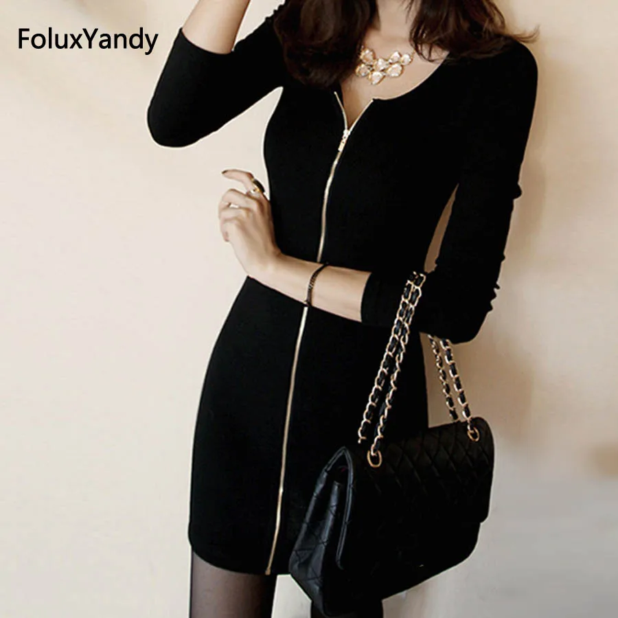 Casual Dresses Women Spring/Autumn Style Plus Size 3 4 XL Zippers Slim Bodycon Dress Vestidos Black QYL07
Casual Dresses Women Spring/Autumn Style Plus Size 3 4 XL Zippers Slim Bodycon Dress Vestidos Black QYL07