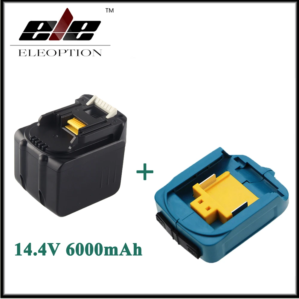 Eleoption 6000mAh 14.4V Li-ion Rechargeable Battery For Makita BL1430 BL1415 194066-1 194065-3 194559-8 With USB Adapter Charger
Eleoption 6000mAh 14.4V Li-ion Rechargeable Battery For Makita BL1430 BL1415 194066-1 194065-3 194559-8 With USB Adapter Charger