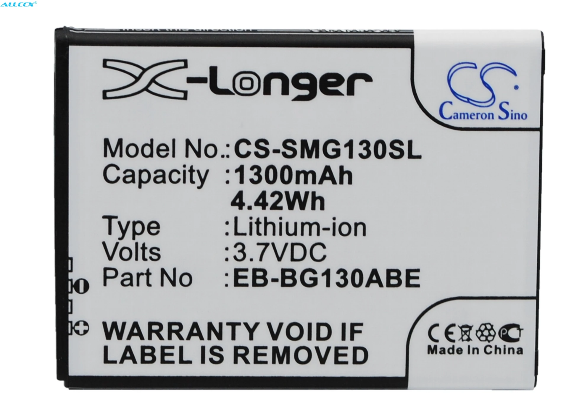 Cameron Sino Battery EB-BG130ABE,EB-BG130BBE for Samsung Galaxy Star 2 Duos, Galaxy Young 2, SM-G130, SM-G130E, SM-G130H
Cameron Sino Battery EB-BG130ABE,EB-BG130BBE for Samsung Galaxy Star 2 Duos, Galaxy Young 2, SM-G130, SM-G130E, SM-G130H