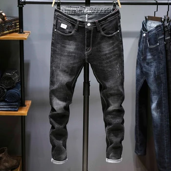 Spring Jeans Men's Fashion Straight Tide Elastic Basic Class Mid Waist Butons Men Skinny Jeans Pants Distressed Jeans
Spring Jeans Men's Fashion Straight Tide Elastic Basic Class Mid Waist Butons Men Skinny Jeans Pants Distressed Jeans
