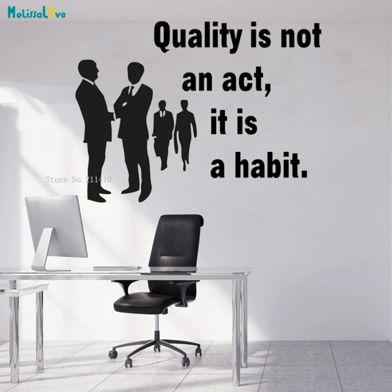 Quality is a habit Word Quote Office Wall Sticker Decals Inspirational Decor Company Hall Art Removable Murals Poster YT1264
Quality is a habit Word Quote Office Wall Sticker Decals Inspirational Decor Company Hall Art Removable Murals Poster YT1264