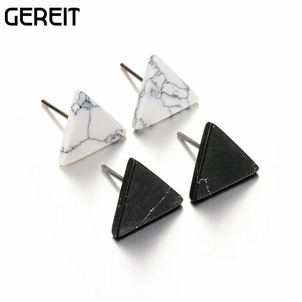 GEREIT Boho Triangle Geometric Small White Black Earrings Marble Stone Stud Earrings For Women Korean Earrings 2018 Kpop Jewelry
GEREIT Boho Triangle Geometric Small White Black Earrings Marble Stone Stud Earrings For Women Korean Earrings 2018 Kpop Jewelry