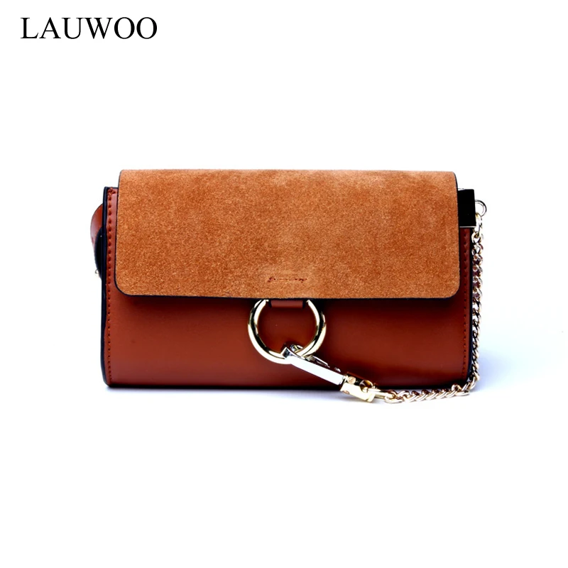 

LAUWOO fashion brand women real cowskin Mini Crossbody bags Small Women Genuine Leather Organ Bag girls vogue cloe Bag Bolsas