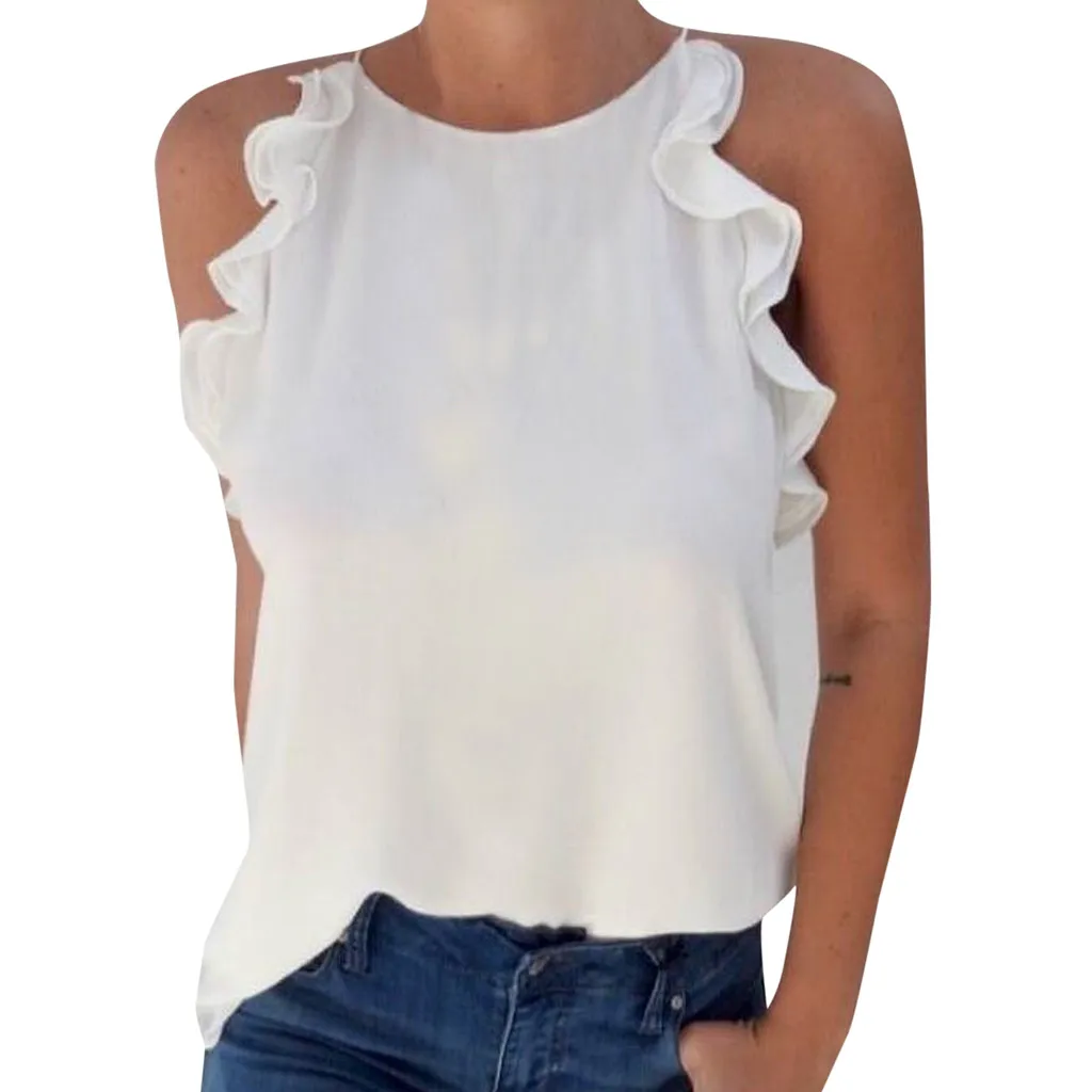 Sexy Women Tank Top Camis O Neck Solid Sleeveless Ruffles Sleeve Shirt Casual Ladies Vest Tops Blouse Camisole Summer Beach
Sexy Women Tank Top Camis O Neck Solid Sleeveless Ruffles Sleeve Shirt Casual Ladies Vest Tops Blouse Camisole Summer Beach