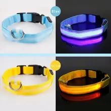 חיות מחמד חתול כלב עמיד ניילון צווארון LED זוהר אור צווארון עבור הלילה בטוח הליכה גור חתול מתכוונן פלאש בטוח צווארון ספקי(China)