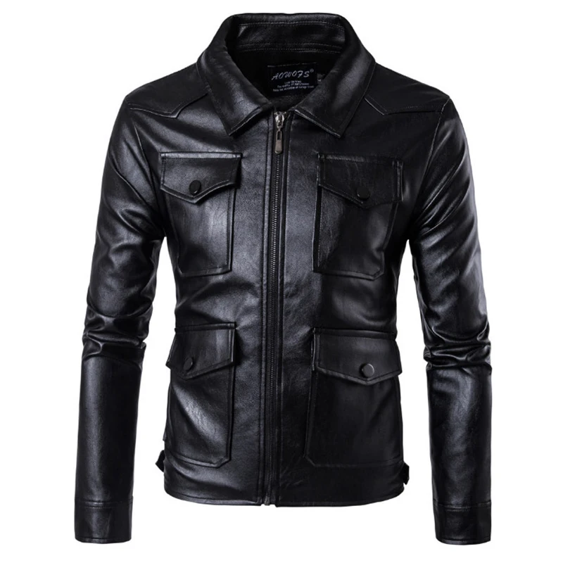 Newest Spring Autumn Leather Jacket Men Multi-Pocket Classic Motorcycle Leather Jacket Slim Fit Zipper Male Outwear 5XL
Newest Spring Autumn Leather Jacket Men Multi-Pocket Classic Motorcycle Leather Jacket Slim Fit Zipper Male Outwear 5XL