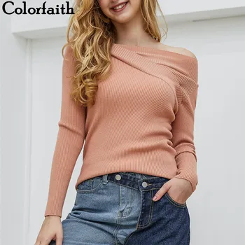 Colorfaith Women Pullovers Sweater 2019 Knitted Autumn Winter Fashion Bottoming Elegant Sexy Slash Neck Ladies Tops SW372
Colorfaith Women Pullovers Sweater 2019 Knitted Autumn Winter Fashion Bottoming Elegant Sexy Slash Neck Ladies Tops SW372