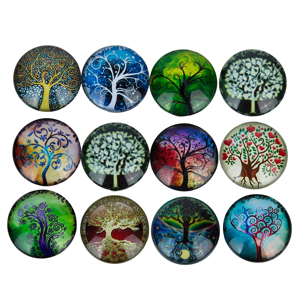 12Pcs Landscape Fridge Magnet Sticker Abstract Tree Refrigerator Magnetic Sticker Fridge Magnets Office Whiteboards Home Decor